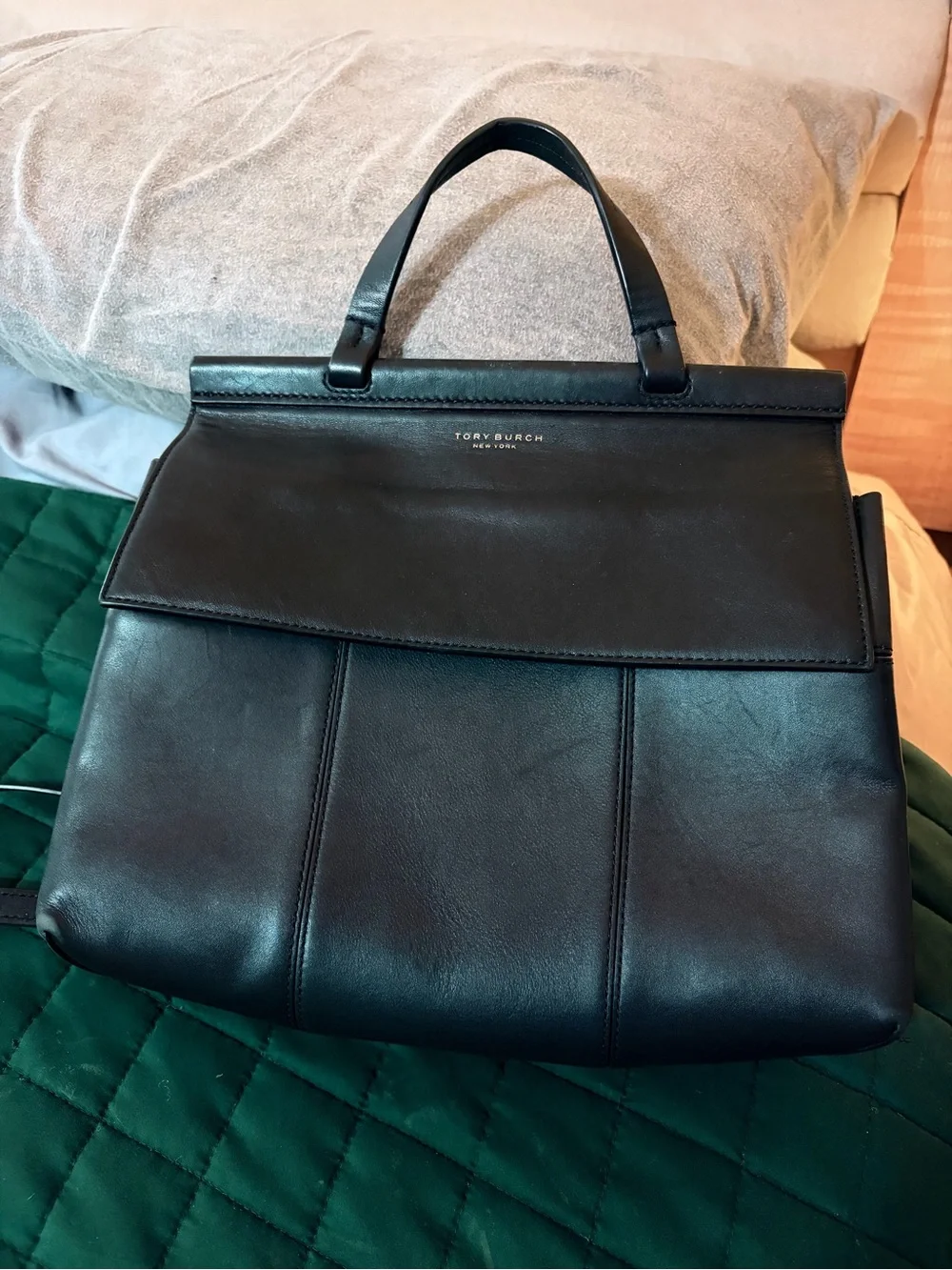 Tory Burch black Leather Top-Handle Bag